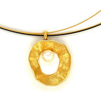 Sea & Moon Medium Necklace, Sterling Silver with Gold Plate