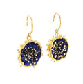 Dance of Stamens Medium Earring, Gold Plated Earring with Lapis Lazuli