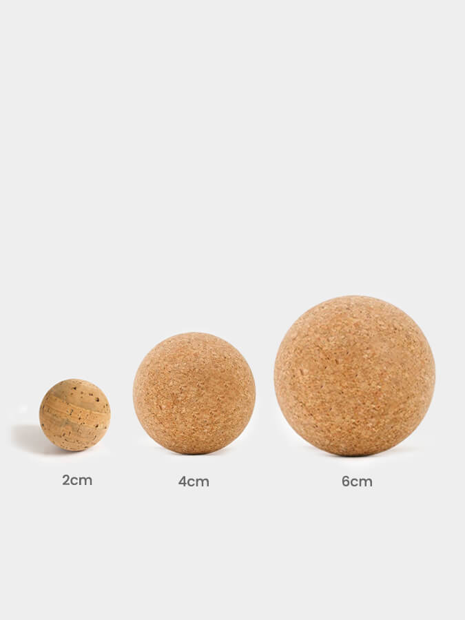 Yoga Studio Cork Unbranded Massage Ball Set of 3, 2 x 4cm, 2cm