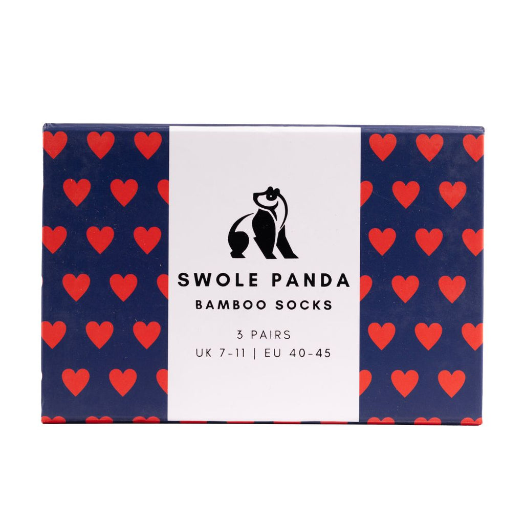 Love Heart Bamboo-Blend Sock Gift Box, 3 Pairs