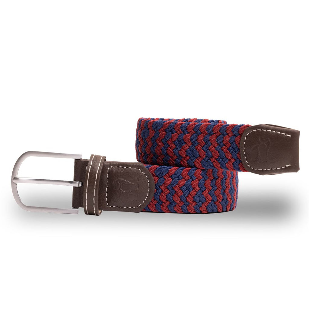 Burgundy Zigzag Recycled Woven Belt