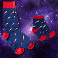 Rocket Matching Bamboo-Blend Sock Set, Adult & Child