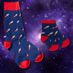 Rocket Matching Bamboo-Blend Sock Set, Adult & Child