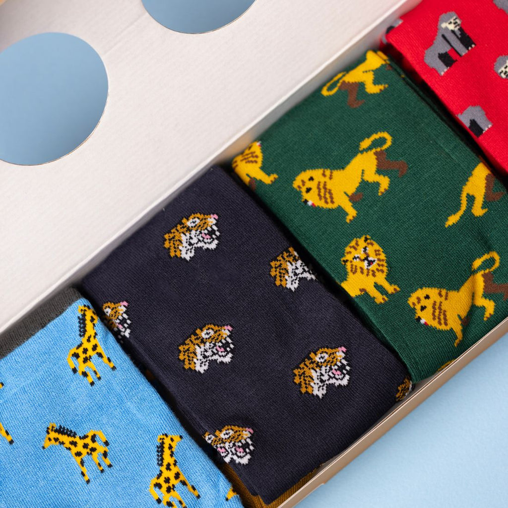 Zoo Bamboo-Blend Sock Gift Box, 4 Pairs