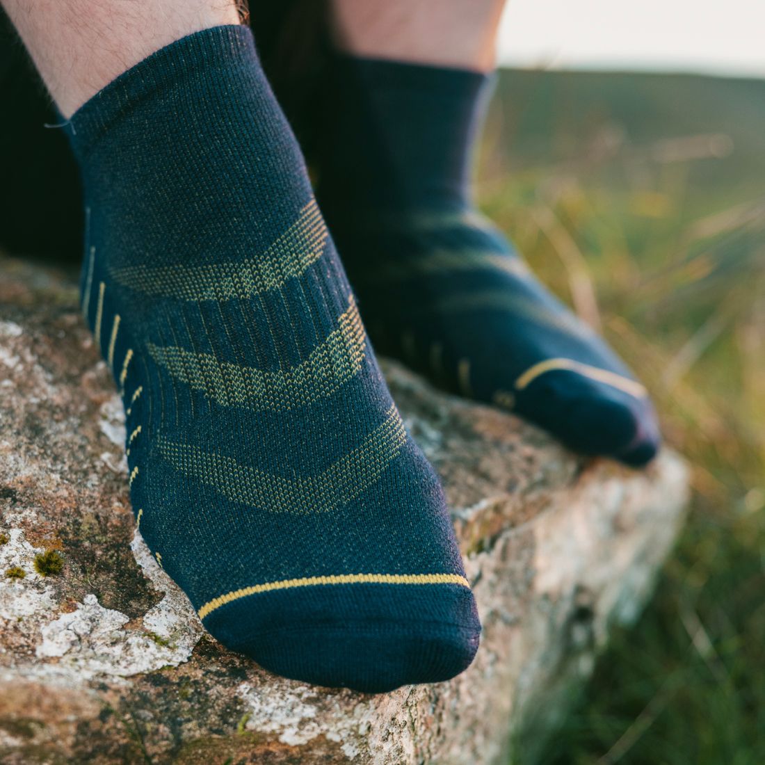 Navy Bamboo-Blend Performance Trainer Socks