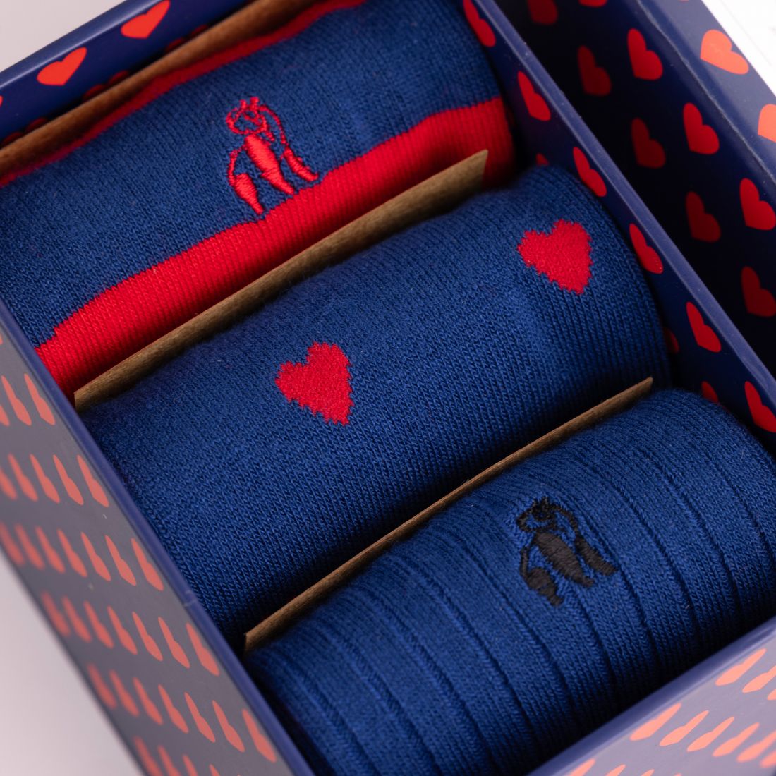 Love Heart Bamboo-Blend Sock Gift Box, 3 Pairs