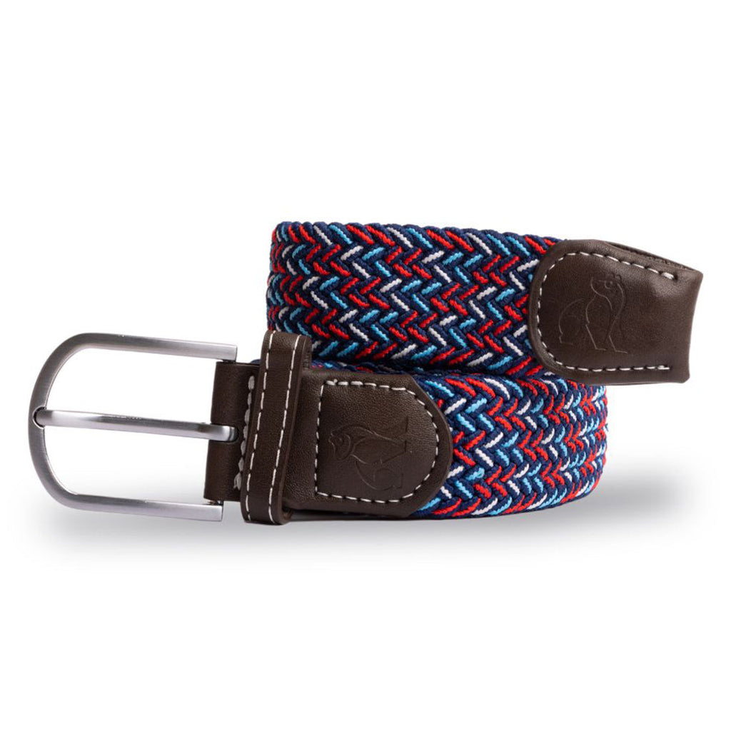 Blue & Red & White Dot Recycled Woven Belt