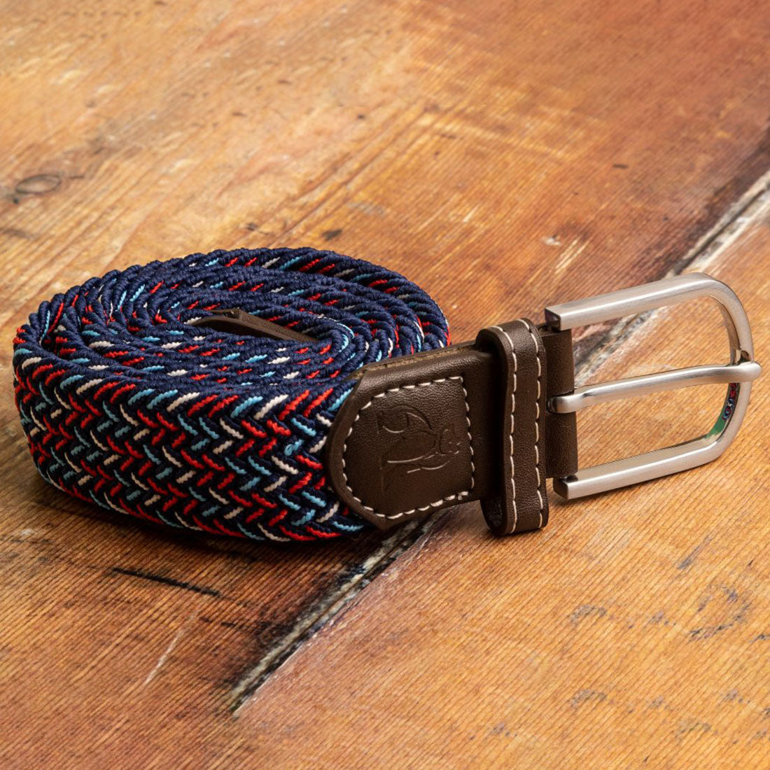 Blue & Red & White Dot Recycled Woven Belt