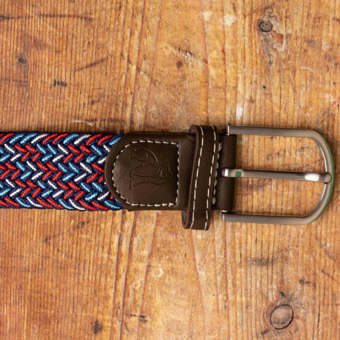 Blue & Red & White Dot Recycled Woven Belt