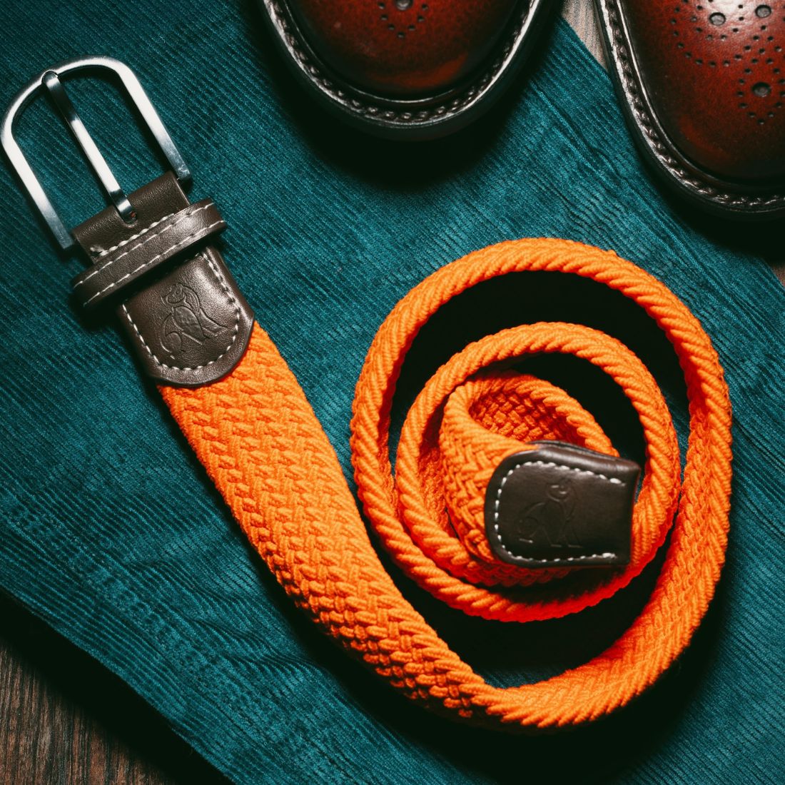 Tangerine Orange Recycled Woven Belt