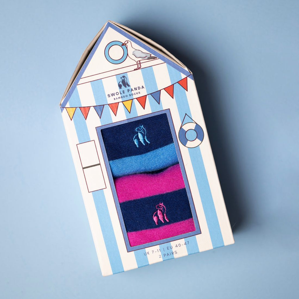 Beach Hut Bamboo-Blend Sock Gift Box, 2 Pairs