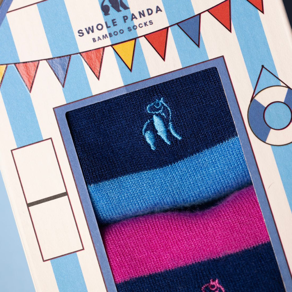 Beach Hut Bamboo-Blend Sock Gift Box, 2 Pairs