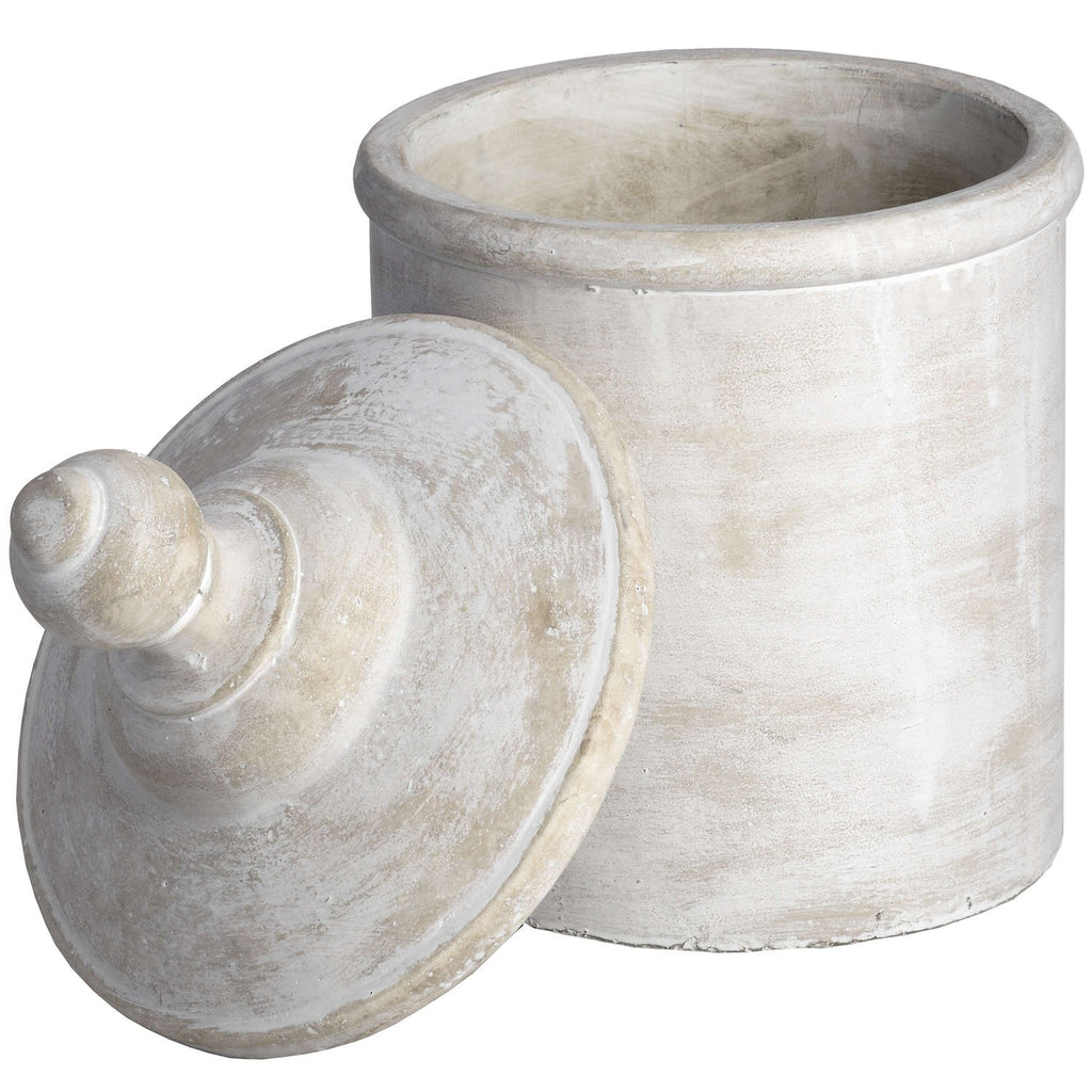 Large Antique White Cannister – alternate view 2