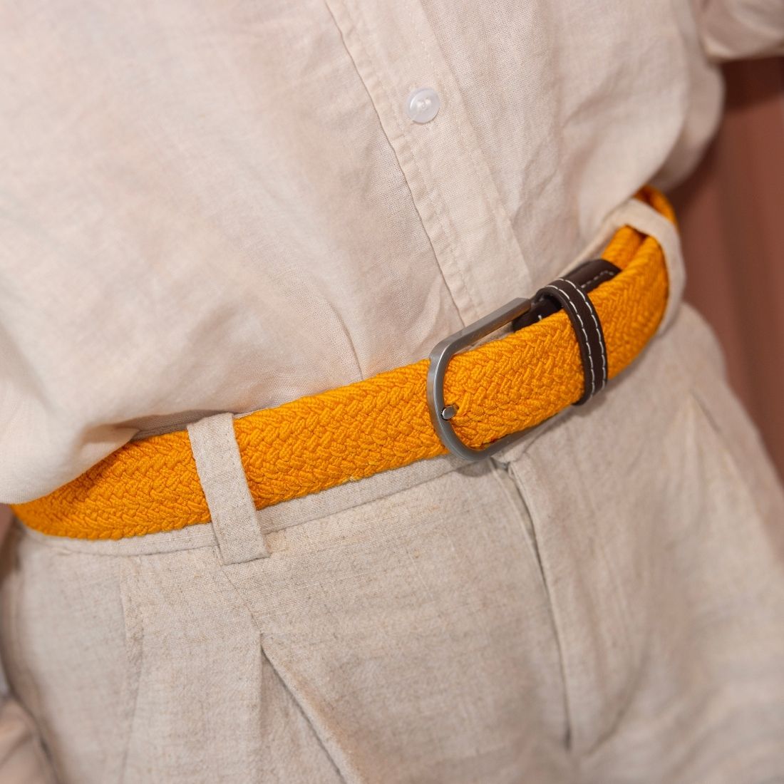 Yellow Recycled Woven Belt