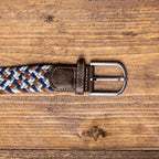 Navy & Grey & Brown Zigzag Recycled Woven Belt