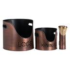 Copper Finish Logs And Kindling Buckets & Matchstick Holder – alternate view 2