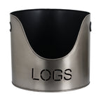 Pewter Finish Logs And Kindling Buckets & Matchstick Holder – alternate view 3