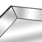 Astor Distressed Mirrored Square Tray W/Wooden Detailing Lge – alternate view 2