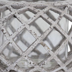 Round Ceramic Lattice Hurricane Lantern – alternate view 2