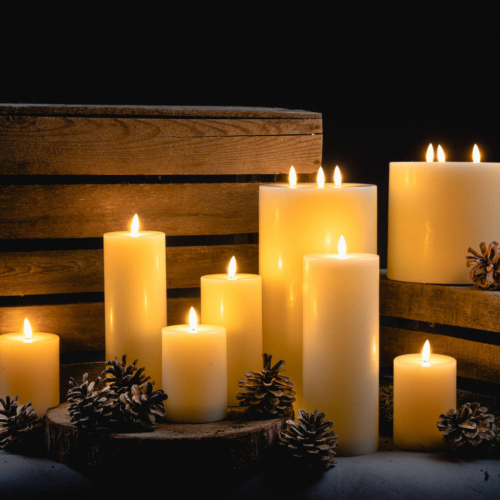 Luxe Collection Natural Glow 3.5 x 9 LED Cream Wax Candle – alternate view 5