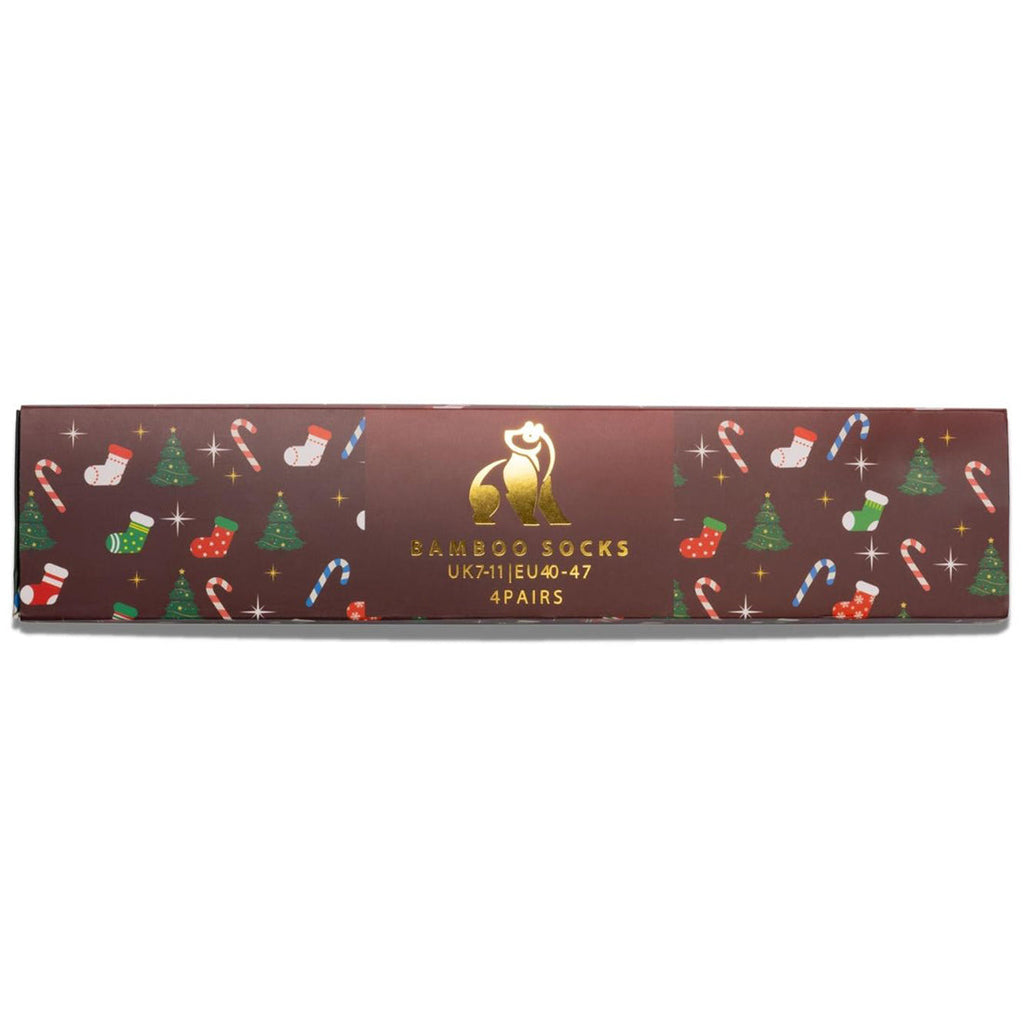 Red Bamboo-Blend Sock Gift Box, 4 Pairs