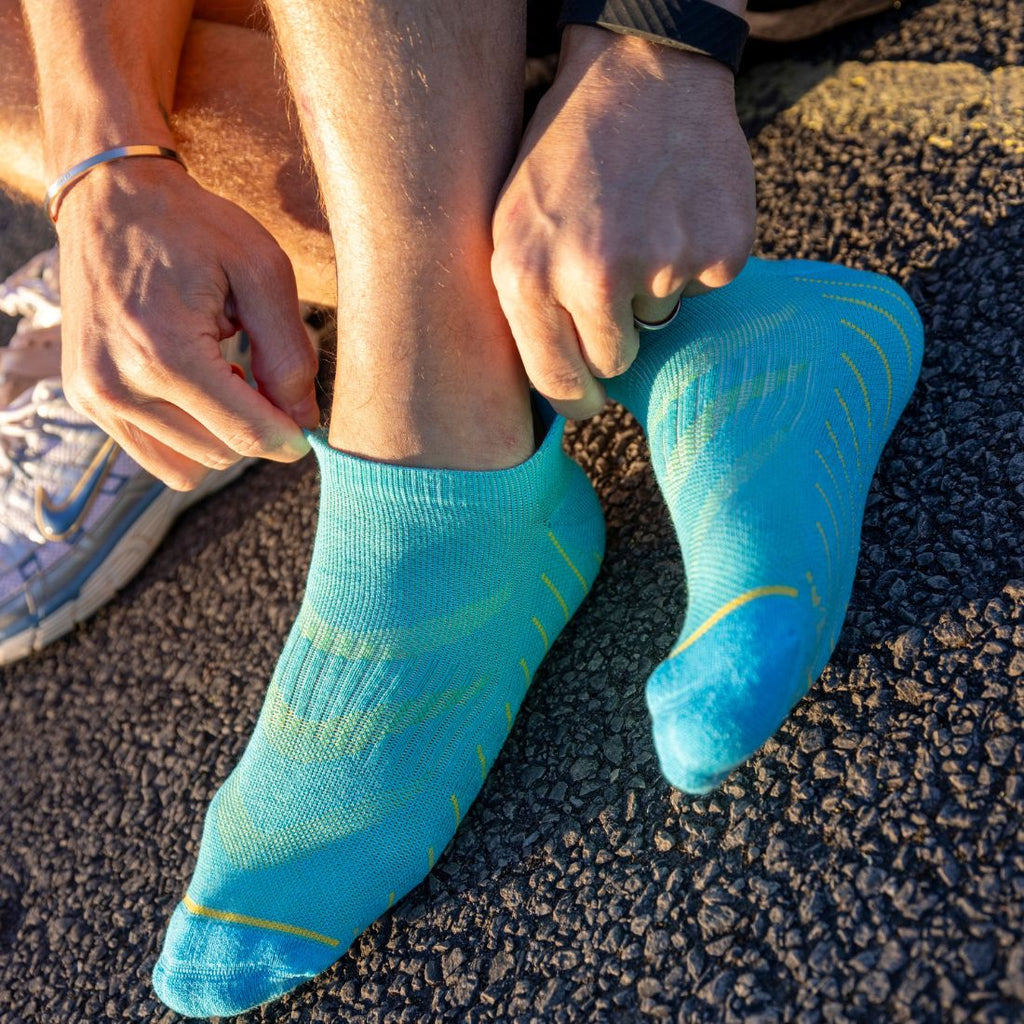 Blue Bamboo-Blend Performance Trainer Socks