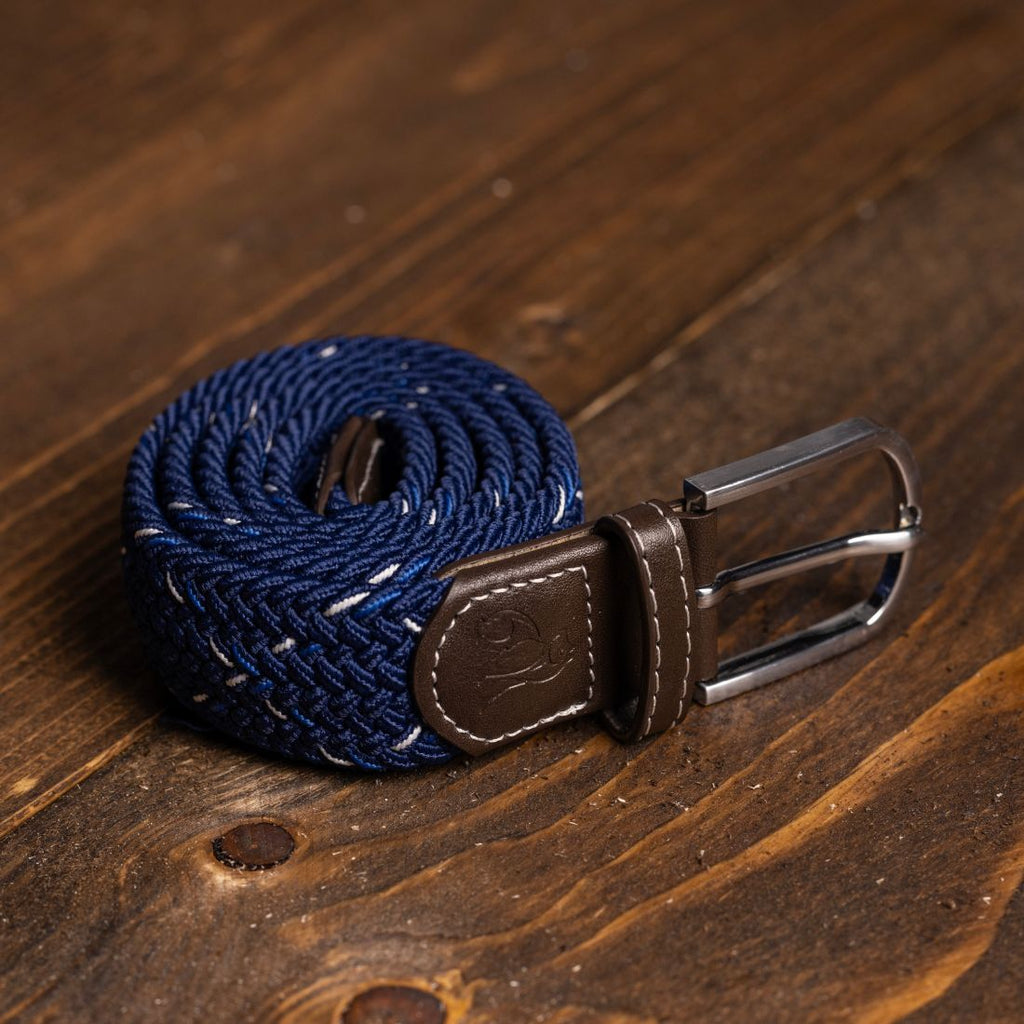 Navy & White Dot Recycled Woven Belt