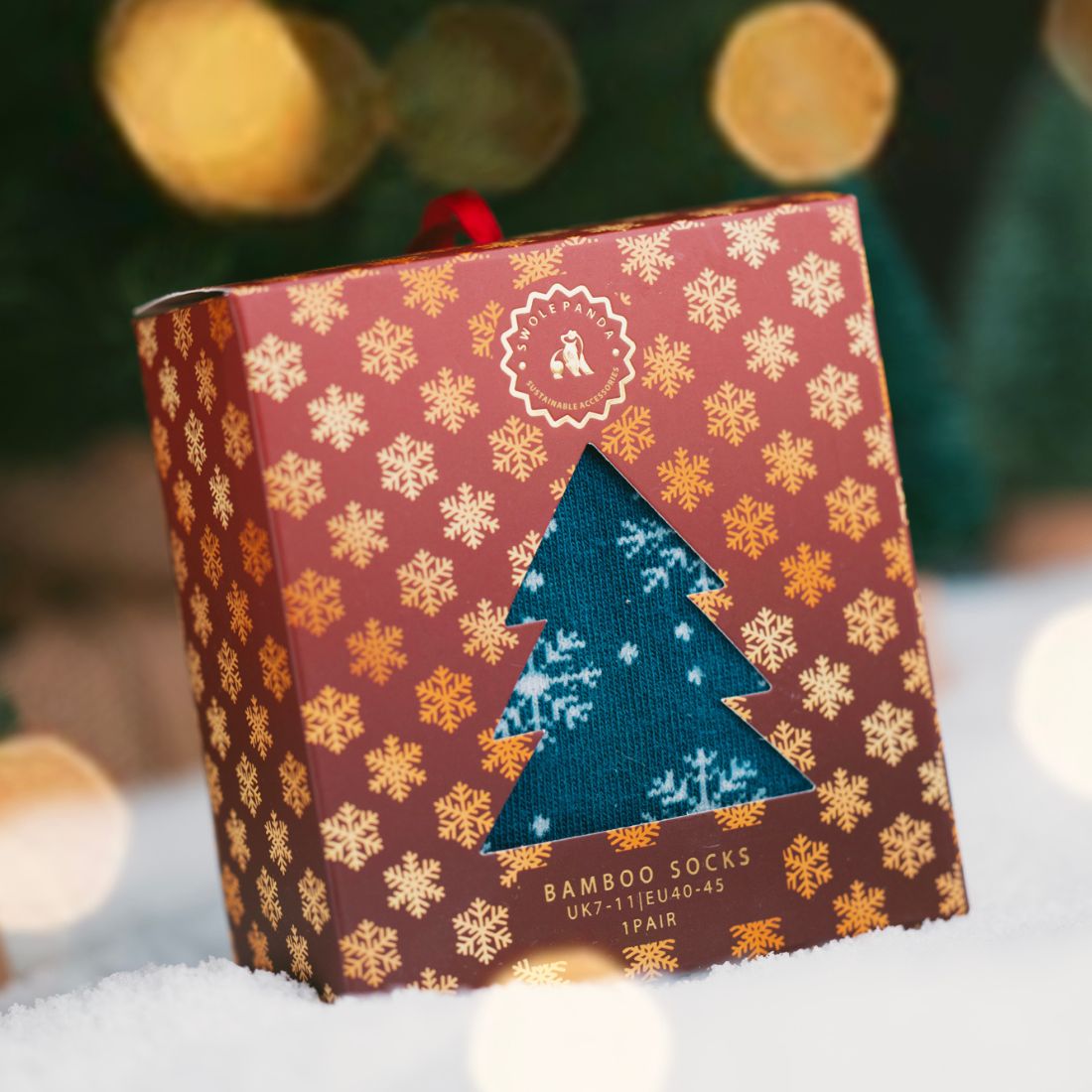 Snowflake Bamboo-Blend Sock Gift Box, 1 Pair