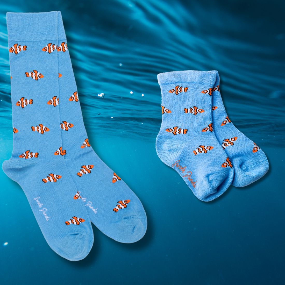 Clown Fish Matching Bamboo-Blend Sock Set, Adult & Child