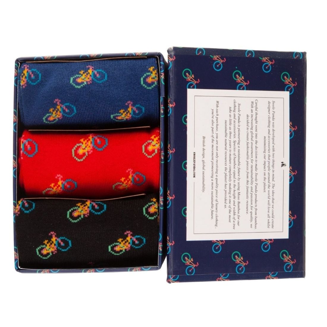 Bicycle Bamboo-Blend Sock Gift Box, 3 Pairs