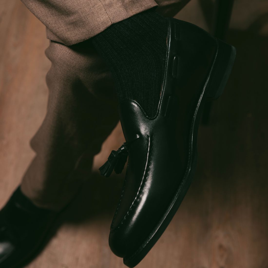 Jet Black Comfort Cuff Bamboo-Blend Socks