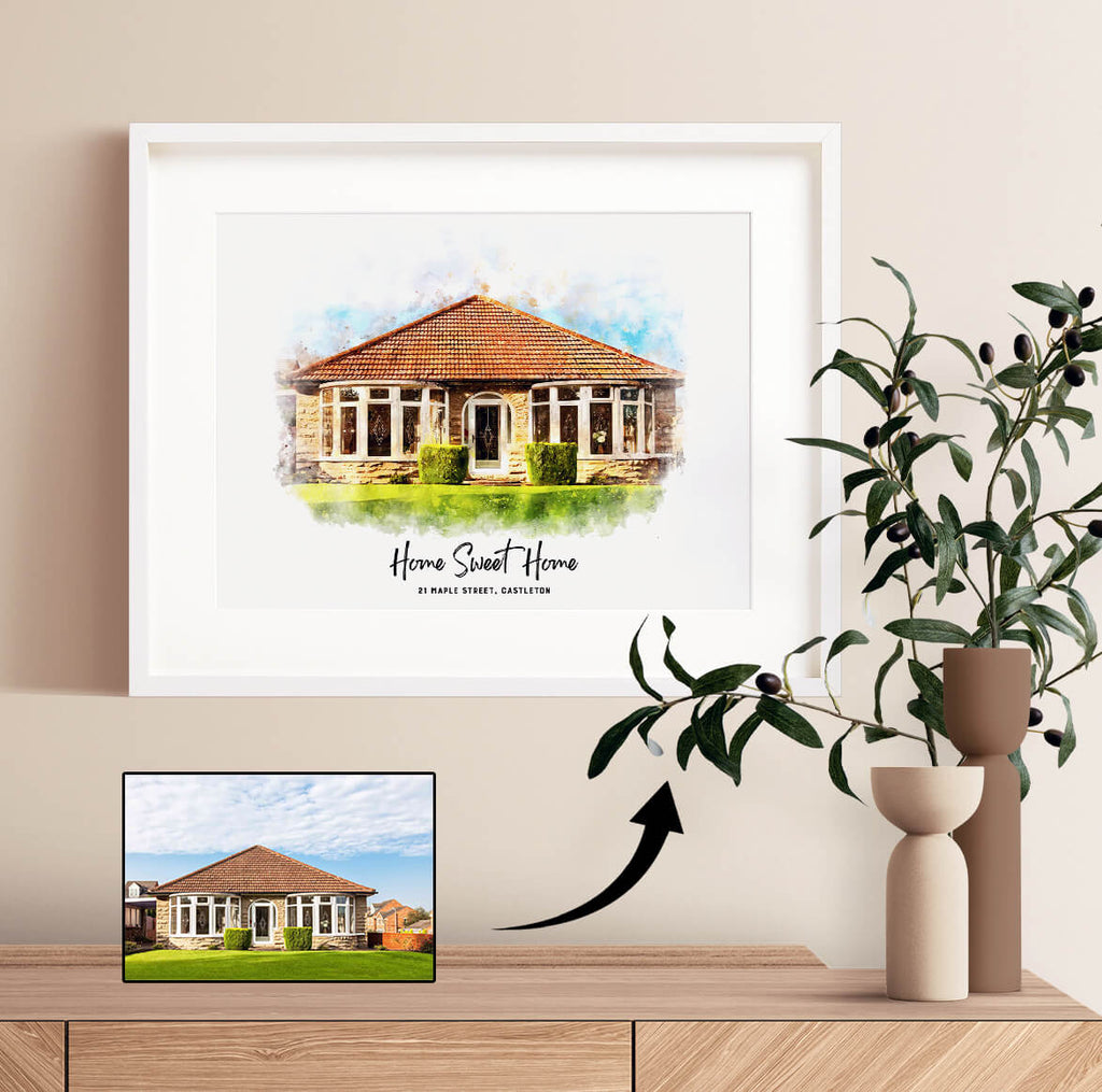 Personalised Watercolour House Portrait
