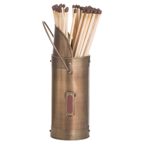 Antique Bronze Matchstick Holder With 60 Matches – alternate view 2