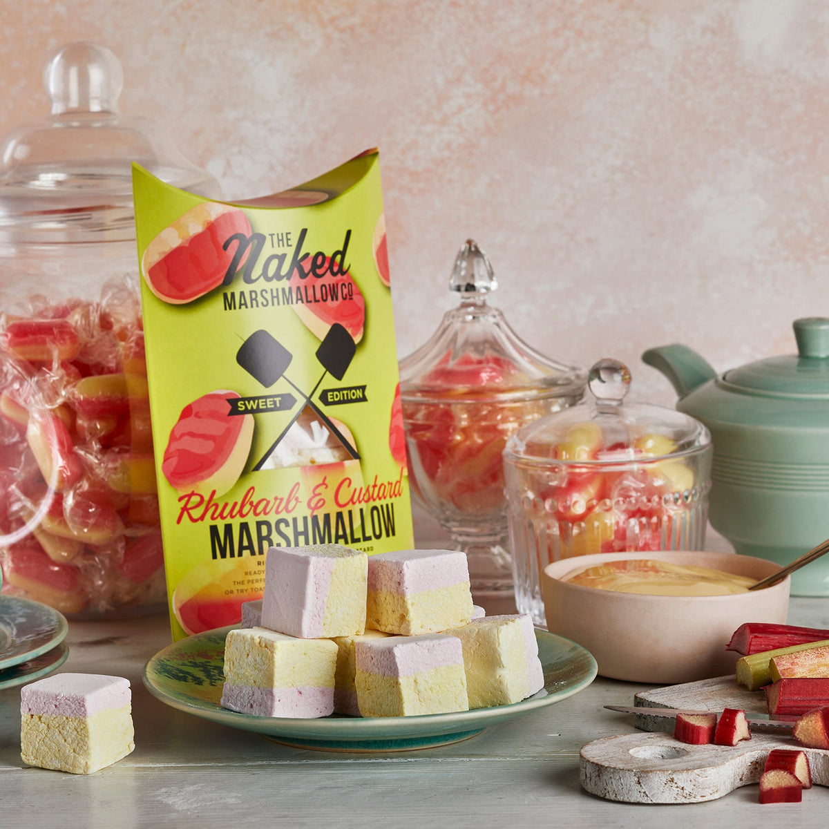 Rhubarb & Custard Handmade Marshmallows