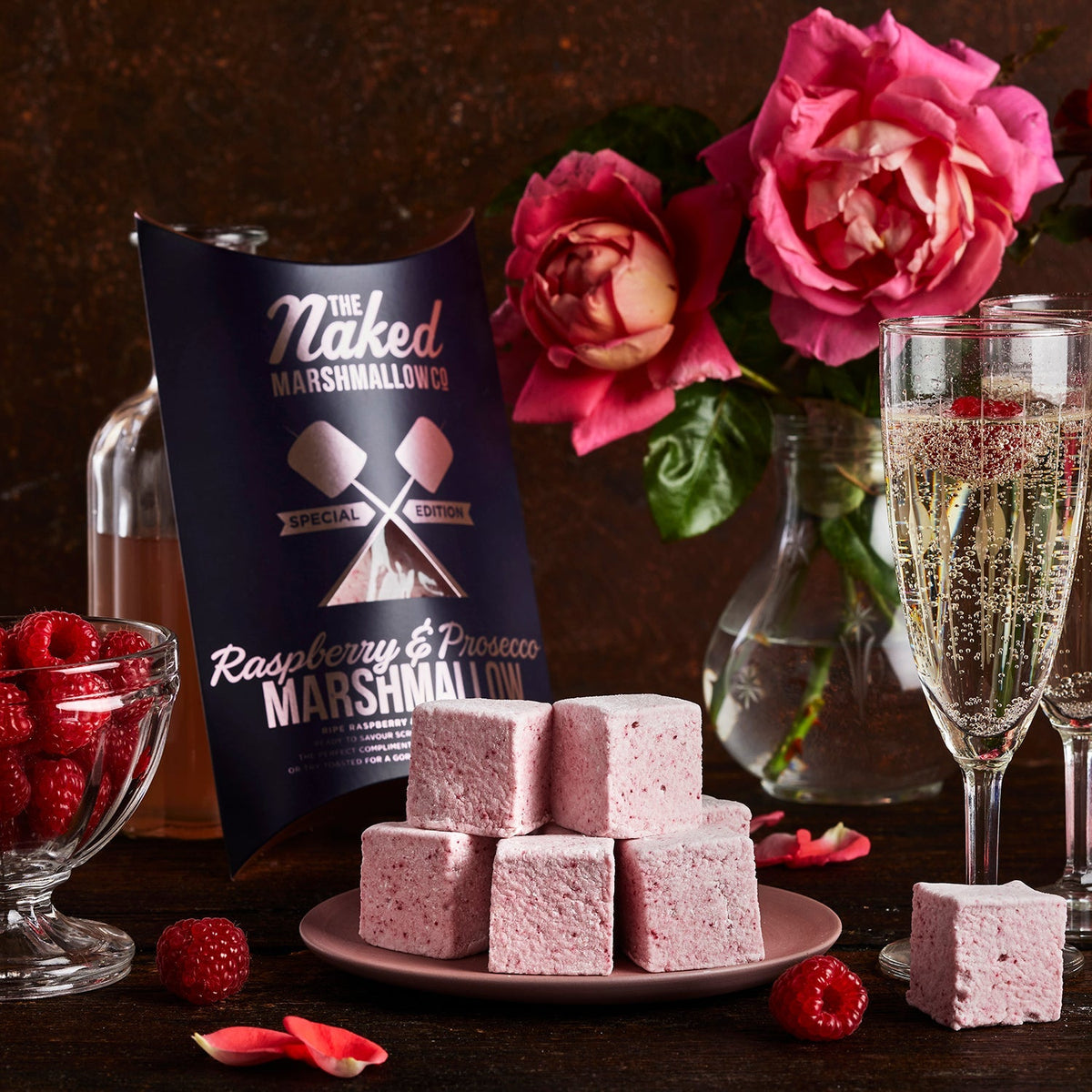 Raspberry & Prosecco Handmade Marshmallows
