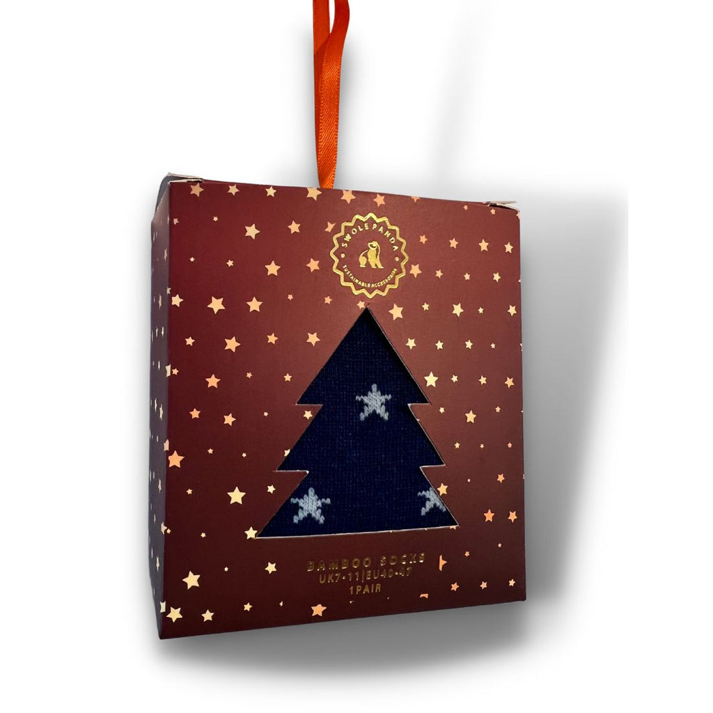 Star Christmas Bamboo-Blend Sock Gift Box, 1 Pair