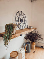 Rustic Wooden Shelf with Scaffold Metal Brackets