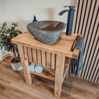 BUTLER Wooden Vanity and Shelf Storage with Stone Sink