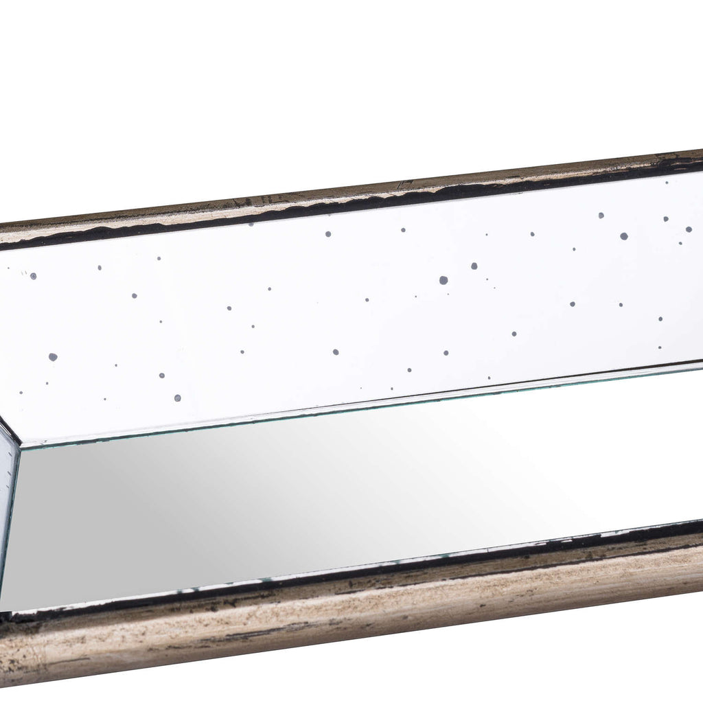 Astor Distressed Mirrored Display Tray With Wooden Detailing – alternate view 2