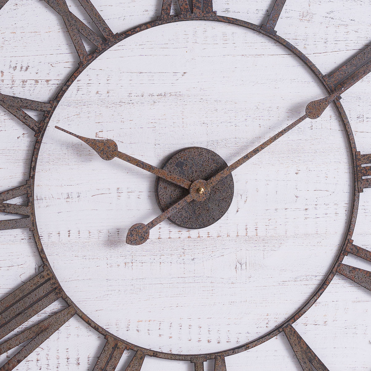 Rustic Wooden Clock With Aged Numerals And Hands – alternate view 2