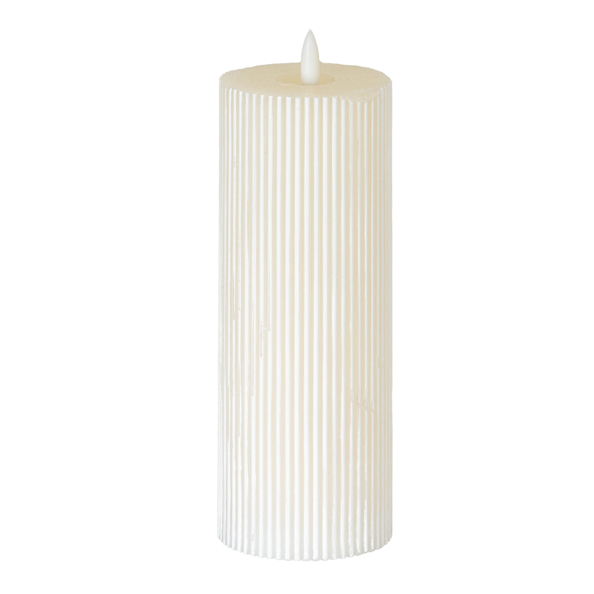 Luxe Collection Natural Glow 3.5x9 Texture Ribbed LED Candle