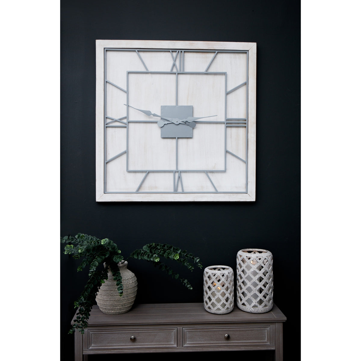 Williston White Square Large Wall Clock – alternate view 3