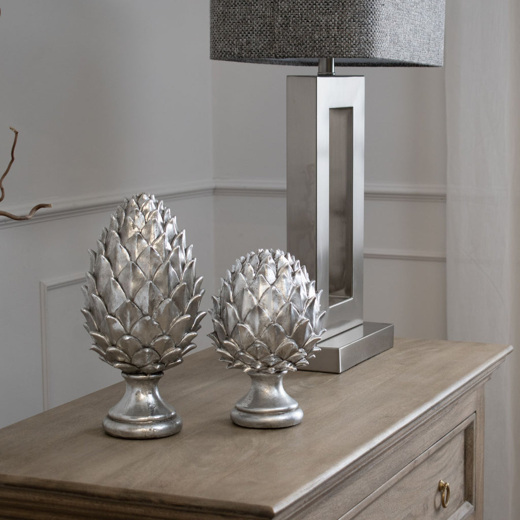 Tall Silver Pinecone Finial – alternate view 3