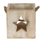 Washed Wood Star Tealight Candle Holder – alternate view 2