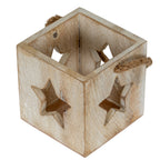 Washed Wood Star Tealight Candle Holder – alternate view 3