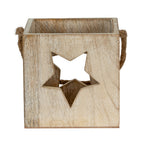 Washed Wood Large Star Tealight Candle Holder – alternate view 2