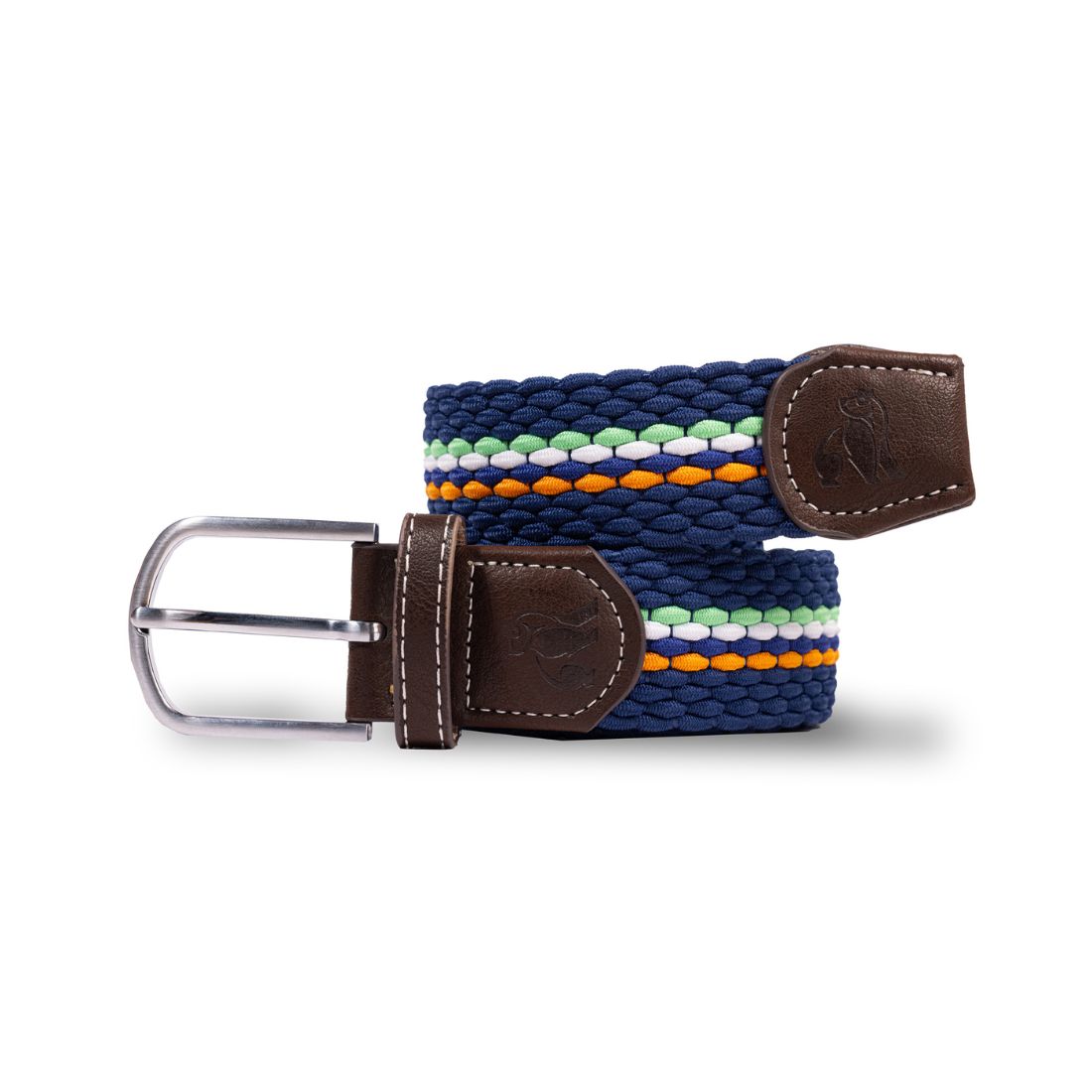 Orange & Green Fine Stripe Recycled Woven Belt