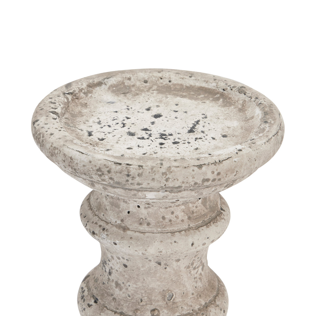 Small Stone Ceramic Column Candle Holder – alternate view 2