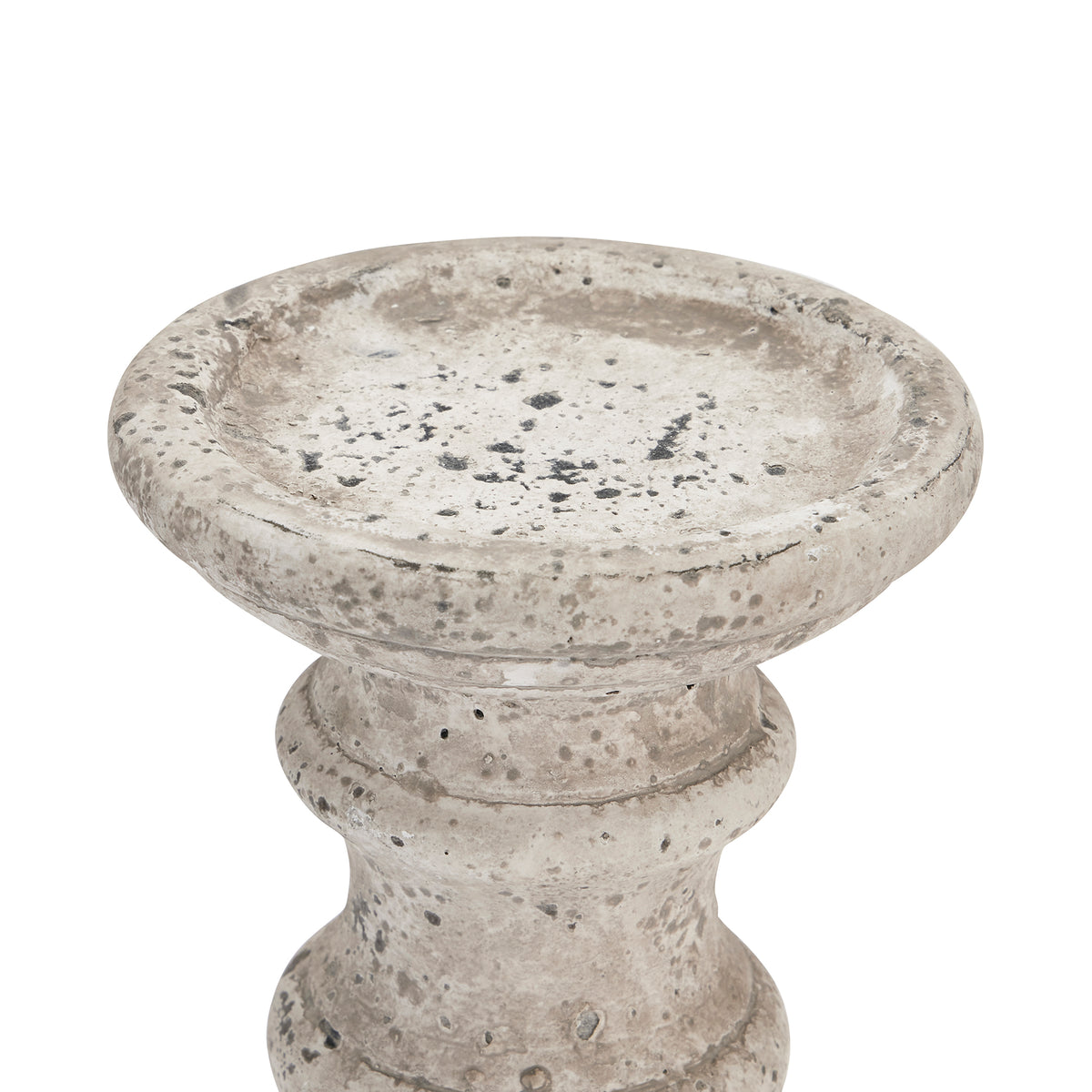 Small Stone Ceramic Column Candle Holder – alternate view 2