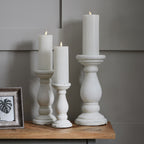 Small Matt White Ceramic Candle Holder – alternate view 4